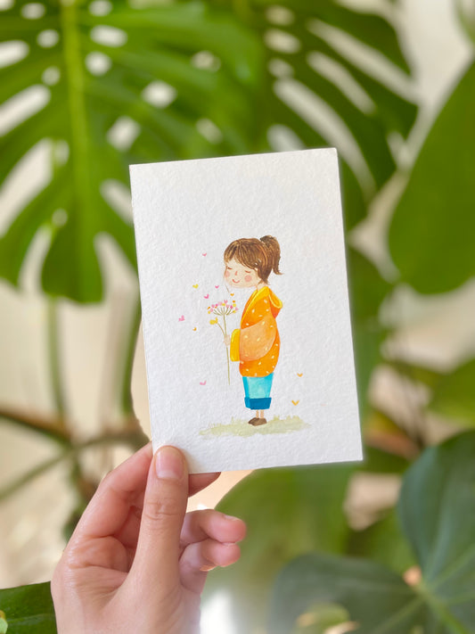 Original Niña moñito y flor